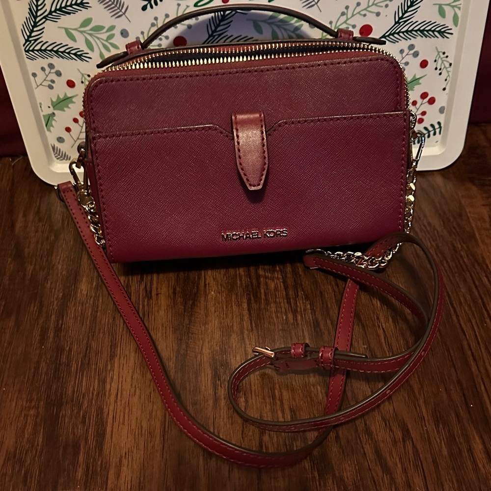 Michael Kors Wine Red Crossbody Bag